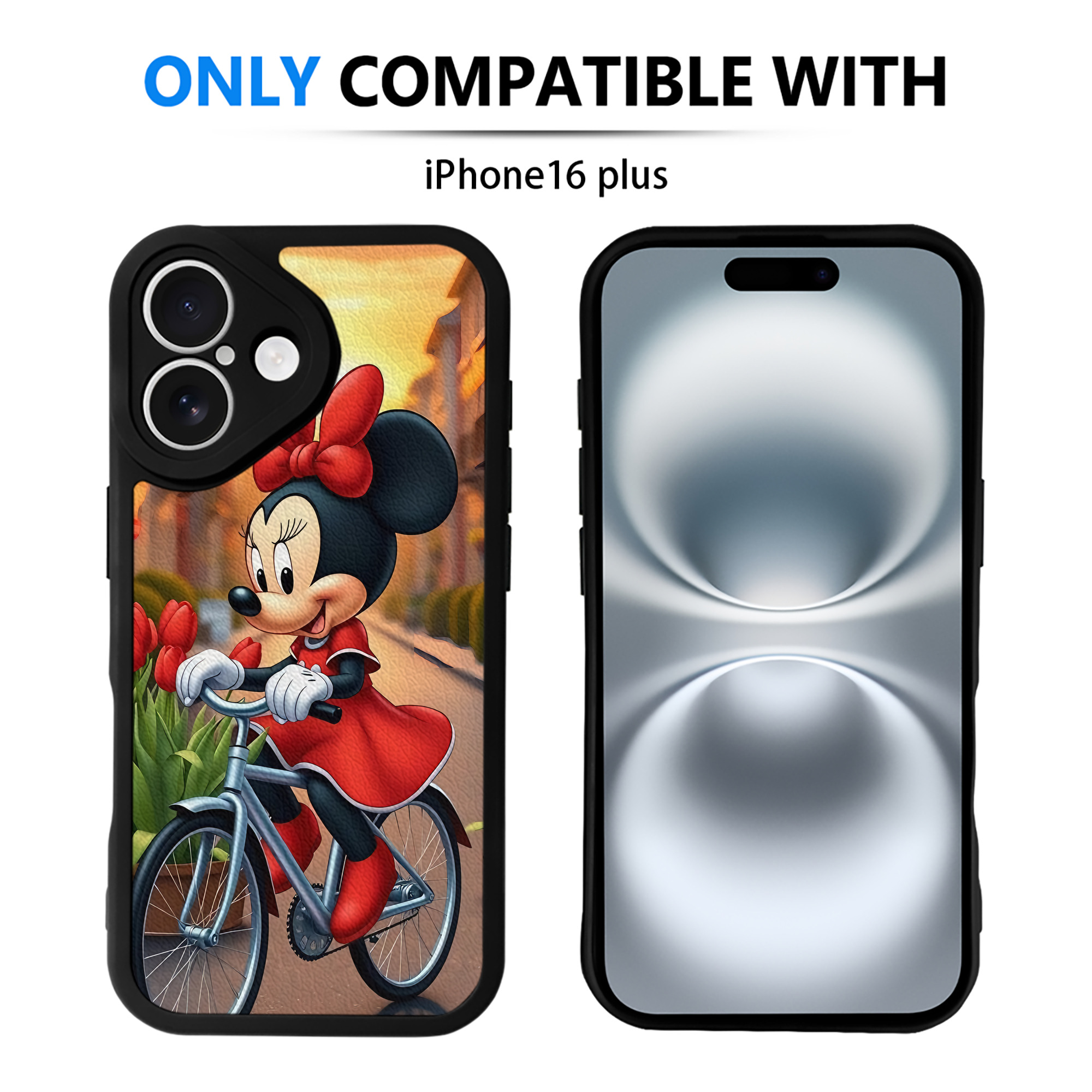 （画像用） ミッキーマウス Mickey Mouse 【iPhone 16シリーズ対応】シリコンスマホケース（レザー調） 材質：シリコン